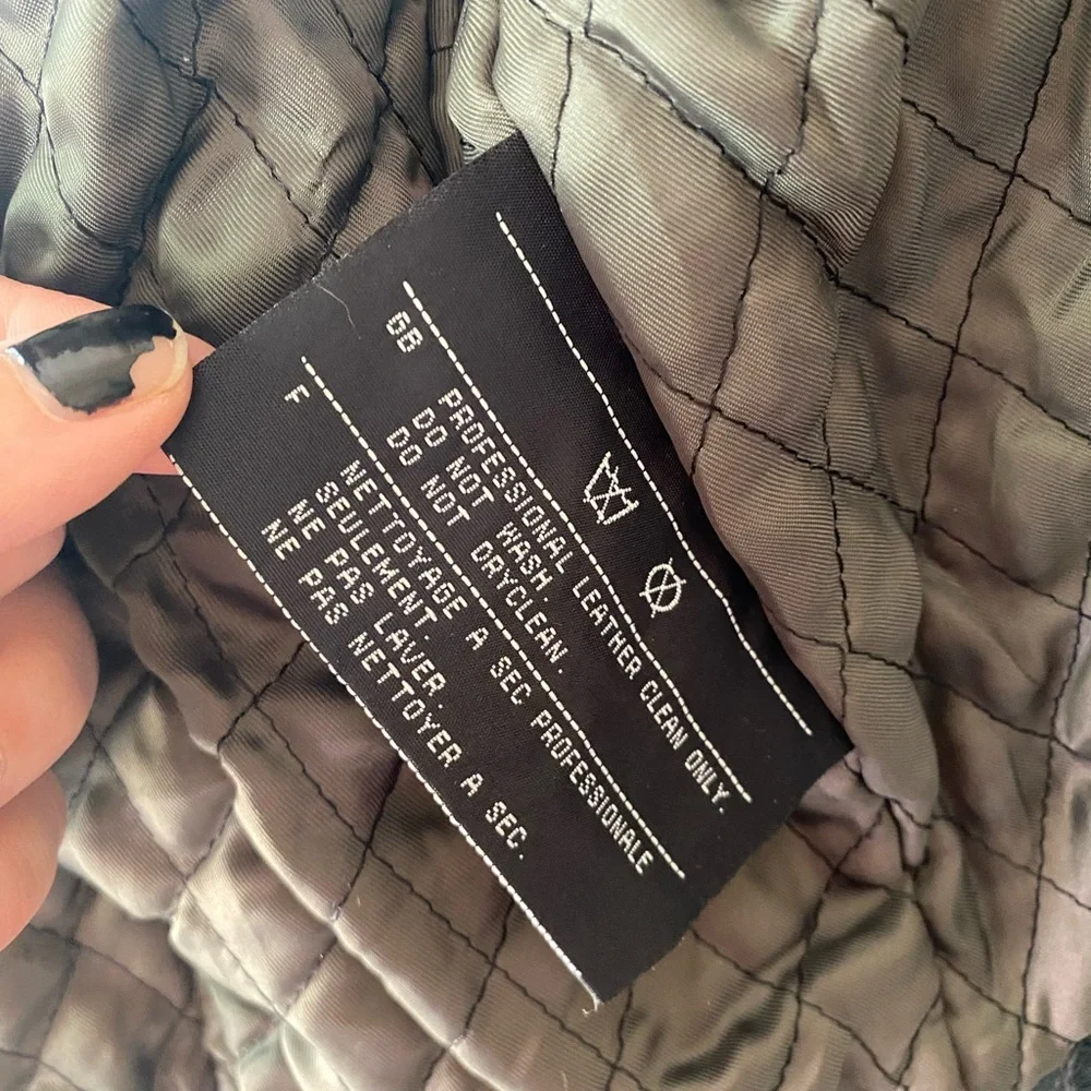 Womens distressed Harley Davidson leather moto jacket corset belt grey marled l - Picture 7 of 16